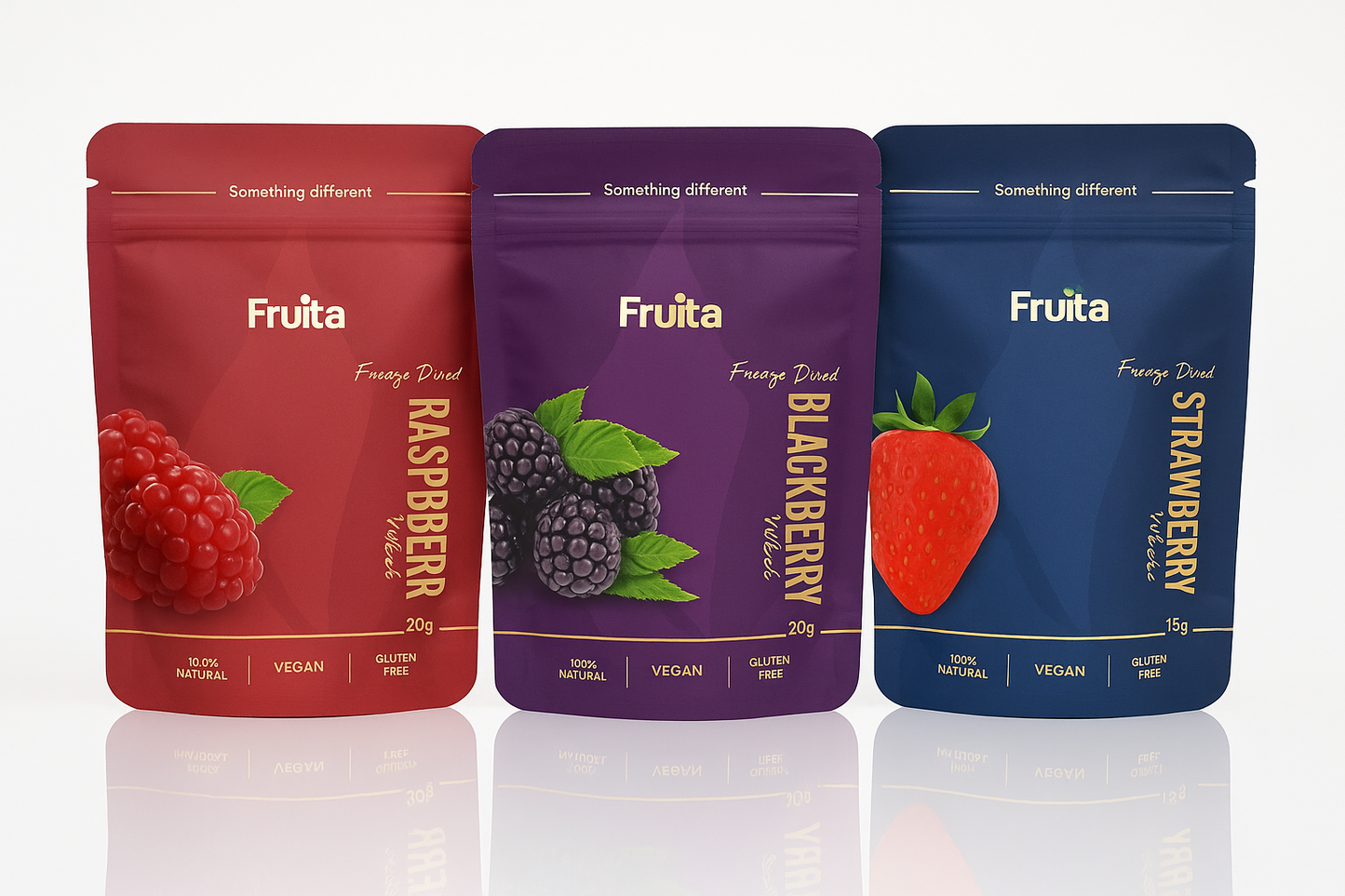 3’lü Kırmızı Meyve Seti – Çilek, Ahududu, Böğürtlen | 55g