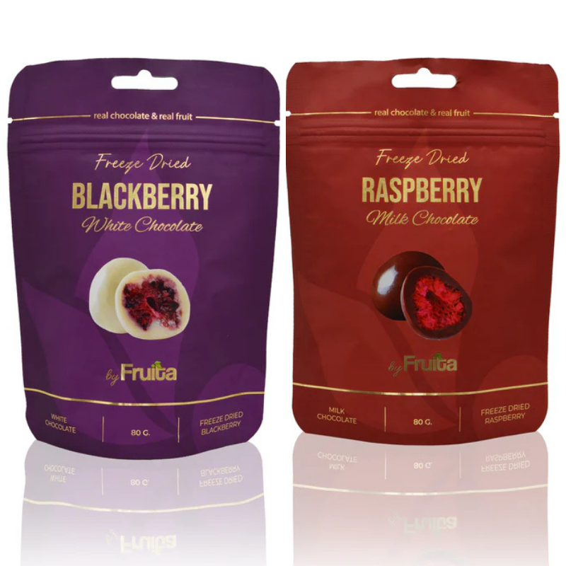 Ahududu & Böğürtlen – Beyaz & Sütlü Çikolatalı Paket 160g