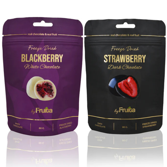 Çilek & Böğürtlen – Bitter & Beyaz Çikolatalı Paket 160g