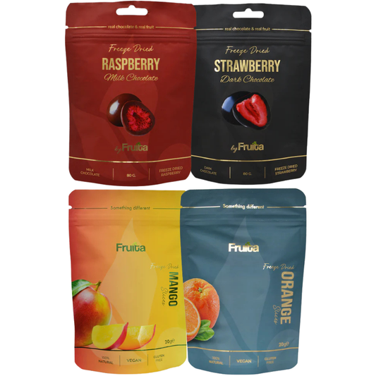 4’lü Egzotik Set | Mango, Portakal & Çikolatalı Meyveler 200g