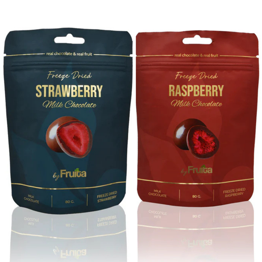 Sütlü Çilek & Ahududu – Tatlı 2’li Çikolatalı Paket 160g