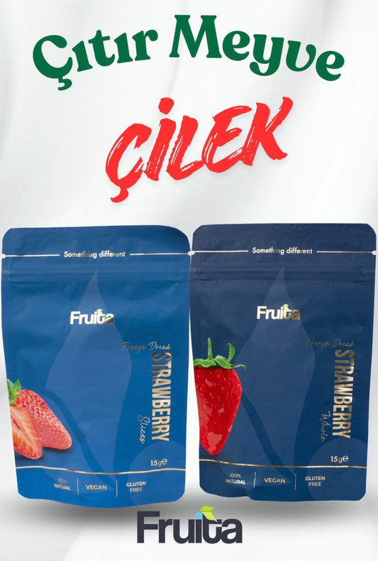 Çilek Cipsi 2’li Paket – Bütün + Dilimlenmiş 30g